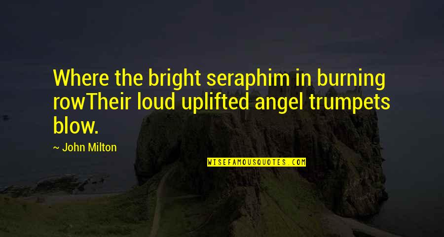 Seraphim Angel Quotes By John Milton: Where the bright seraphim in burning rowTheir loud