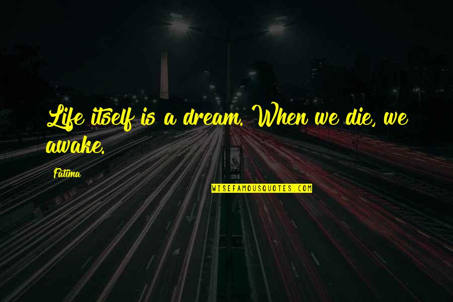 Seraphs Synonyms Quotes By Fatima: Life itself is a dream. When we die,