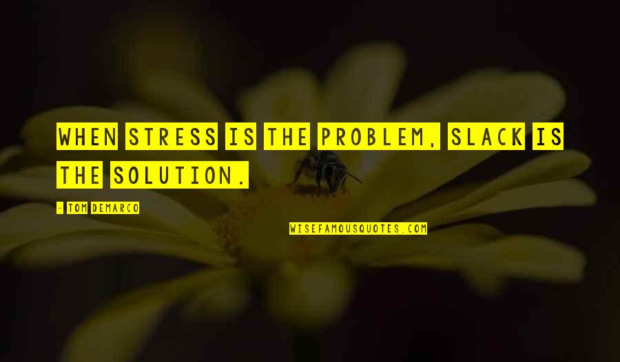 Seravezza Marble Quotes By Tom DeMarco: When stress is the problem, slack is the Seravezza Marble Quotes By Tom DeMarco: When stress is the problem, slack is the