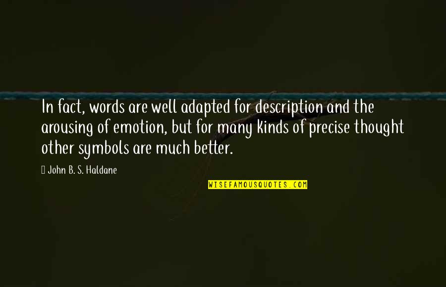 Serbis Kru Quotes By John B. S. Haldane: In fact, words are well adapted for description