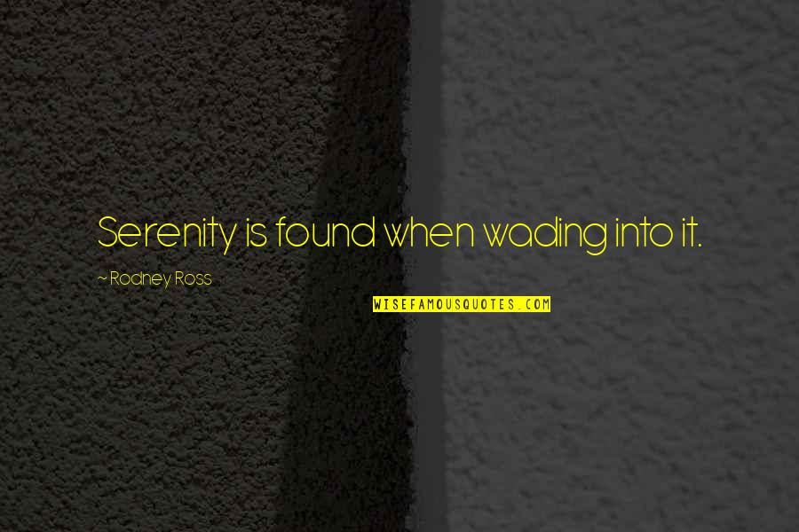 Serenity Quotes By Rodney Ross: Serenity is found when wading into it.