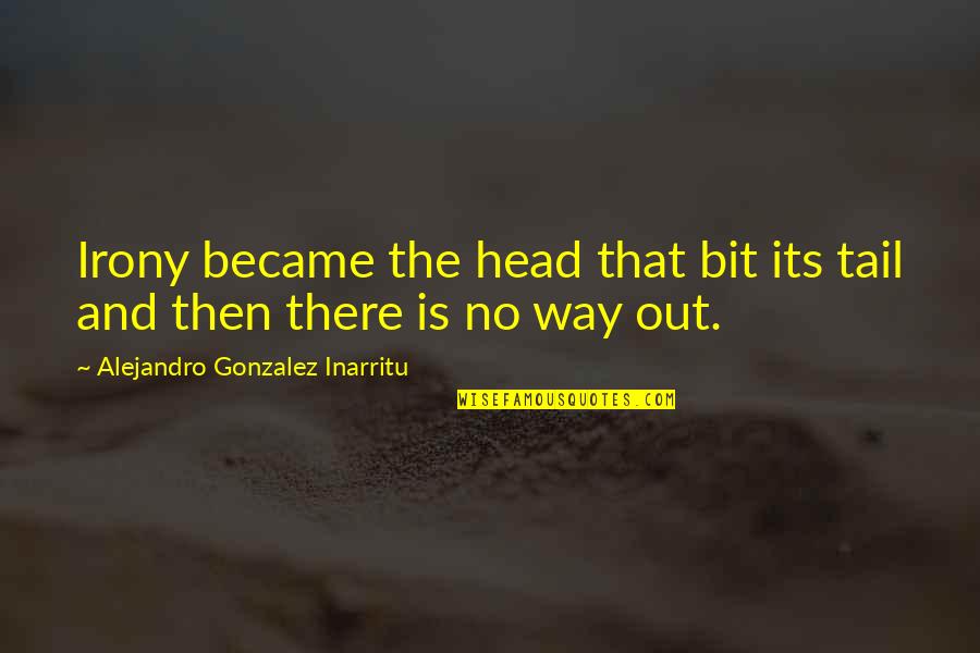 Serez Nerede Quotes By Alejandro Gonzalez Inarritu: Irony became the head that bit its tail
