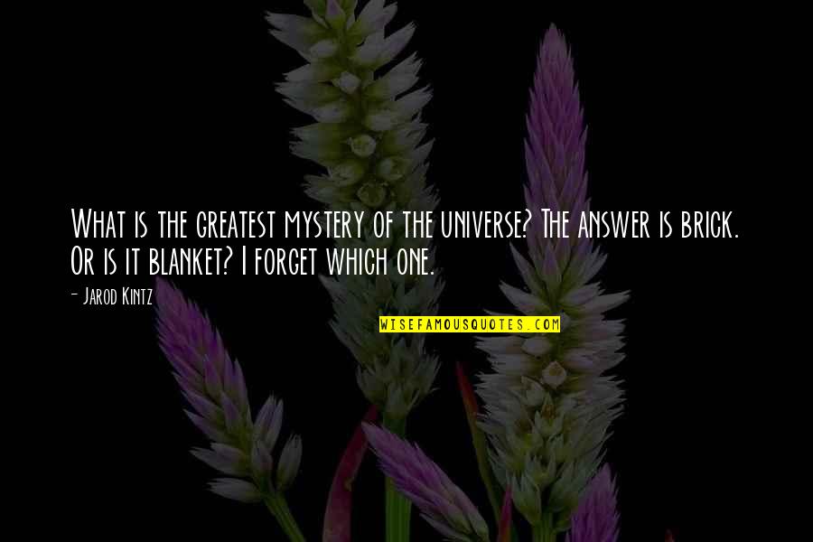 Sergeevich Quotes By Jarod Kintz: What is the greatest mystery of the universe?