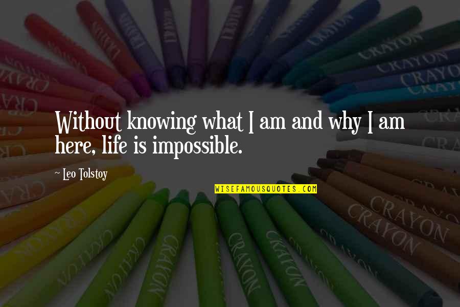Sergejs Martinovs Quotes By Leo Tolstoy: Without knowing what I am and why I