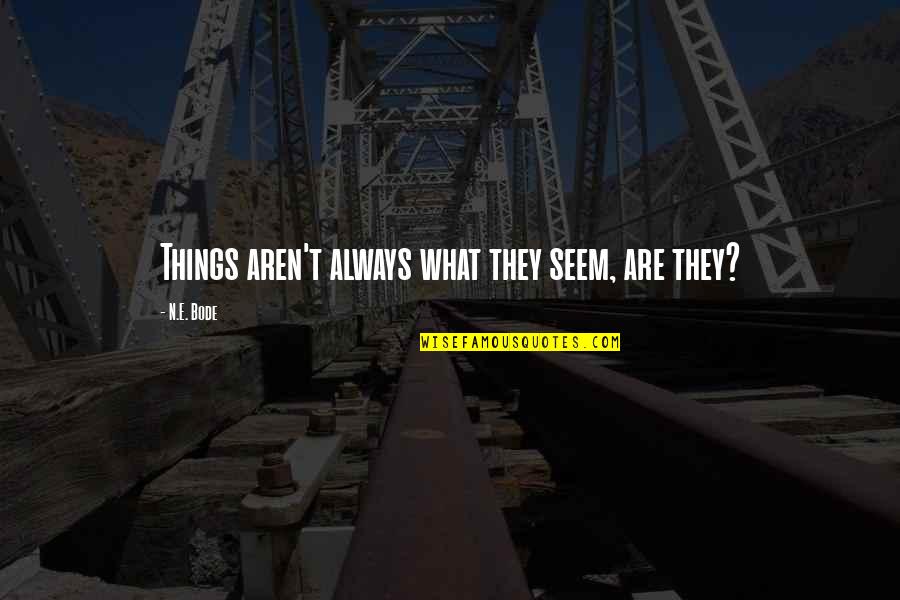 Sergio Carrion Quotes By N.E. Bode: Things aren't always what they seem, are they?