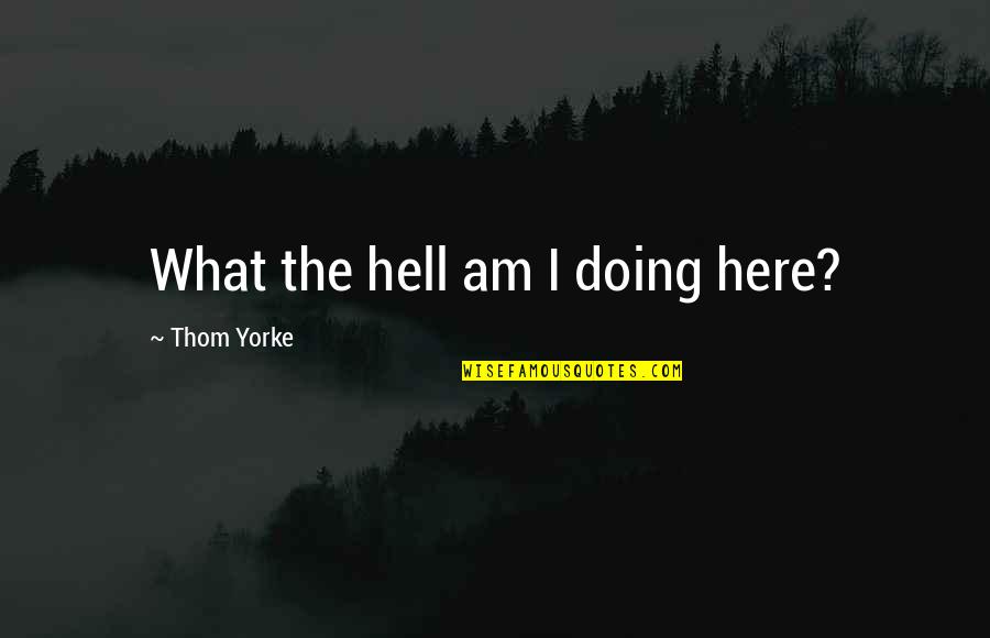 Sergio De Mello Quotes By Thom Yorke: What the hell am I doing here?