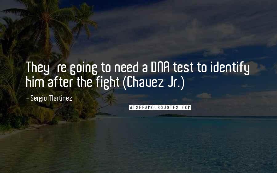 Sergio Martinez quotes: They're going to need a DNA test to identify him after the fight (Chavez Jr.)