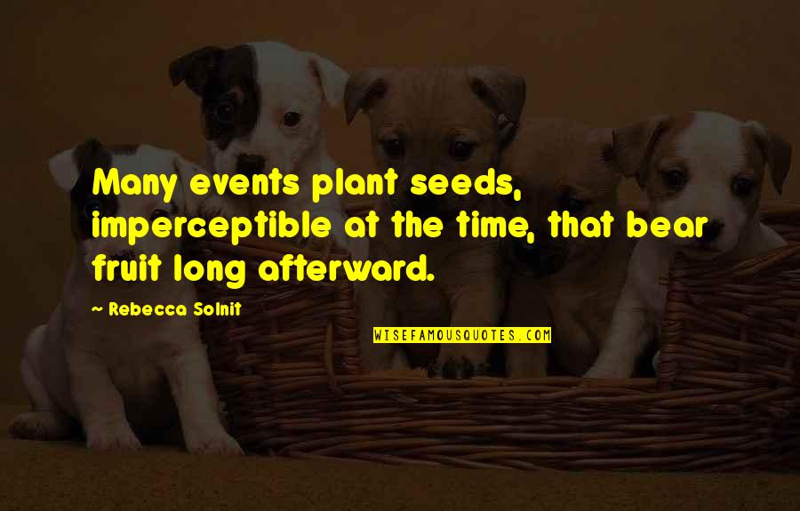 Serian Camp Quotes By Rebecca Solnit: Many events plant seeds, imperceptible at the time,