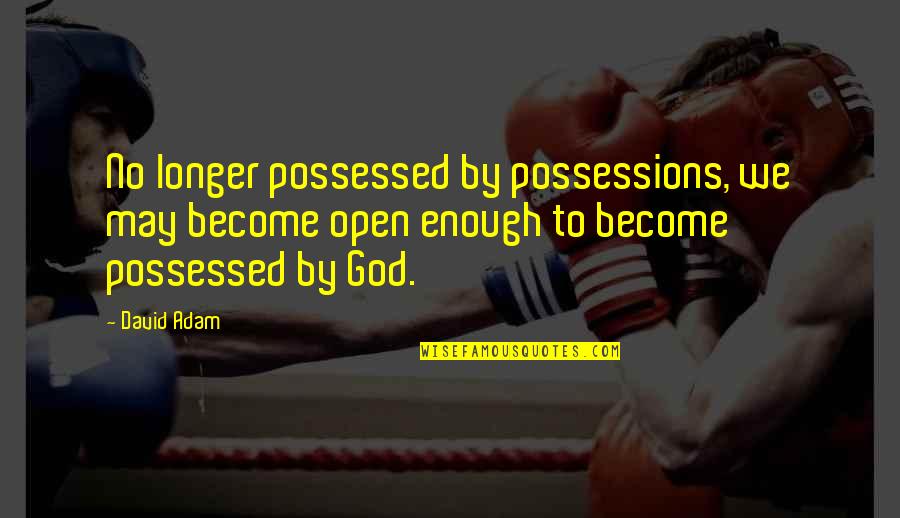 Serious Woman Quotes By David Adam: No longer possessed by possessions, we may become