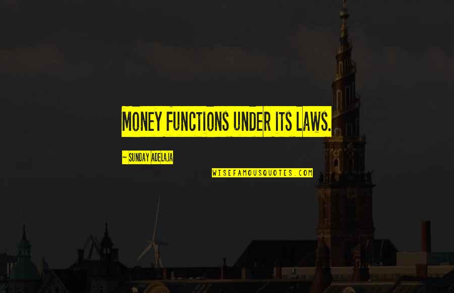 Serique Animal Quotes By Sunday Adelaja: Money functions under its laws.