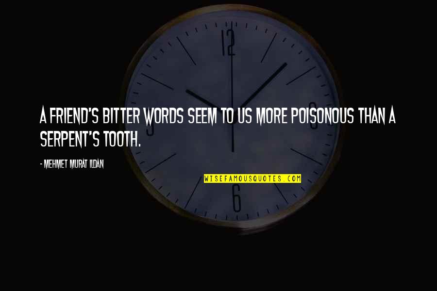 Serpent Quotes By Mehmet Murat Ildan: A friend's bitter words seem to us more