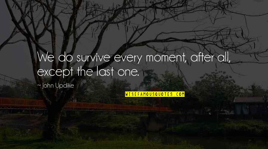 Serrated Quotes By John Updike: We do survive every moment, after all, except
