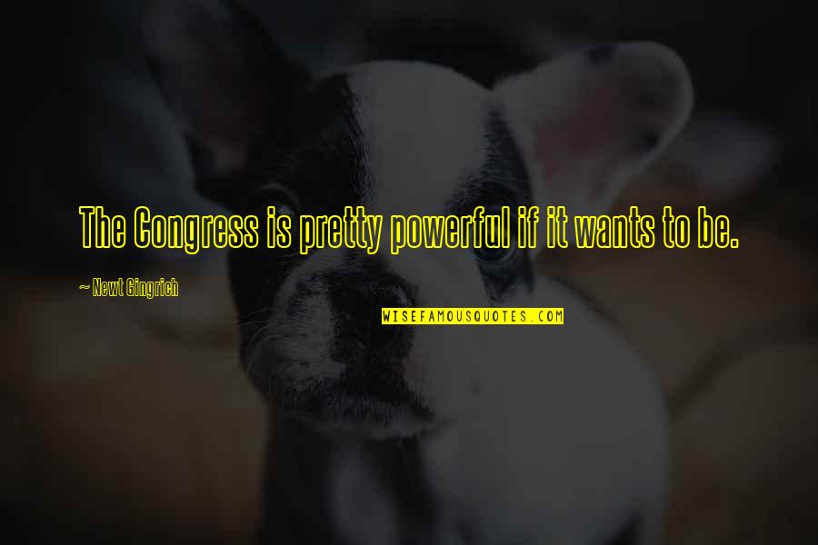 Seruling Sakti Quotes By Newt Gingrich: The Congress is pretty powerful if it wants Seruling Sakti Quotes By Newt Gingrich: The Congress is pretty powerful if it wants
