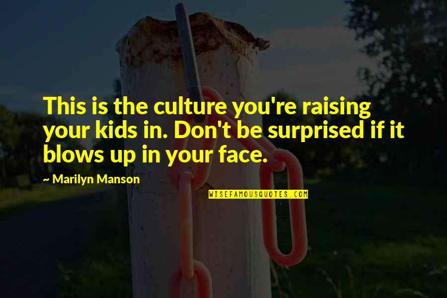 Servaas Quotes By Marilyn Manson: This is the culture you're raising your kids