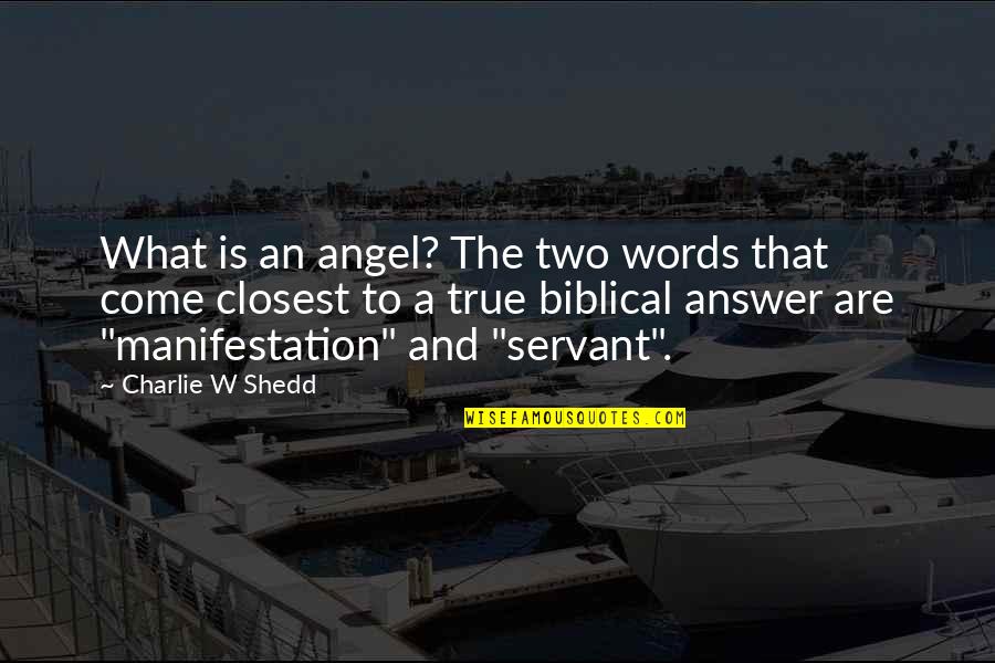 Servant Biblical Quotes By Charlie W Shedd: What is an angel? The two words that