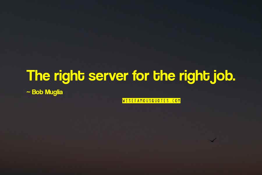 Server.htmlencode Quotes By Bob Muglia: The right server for the right job.