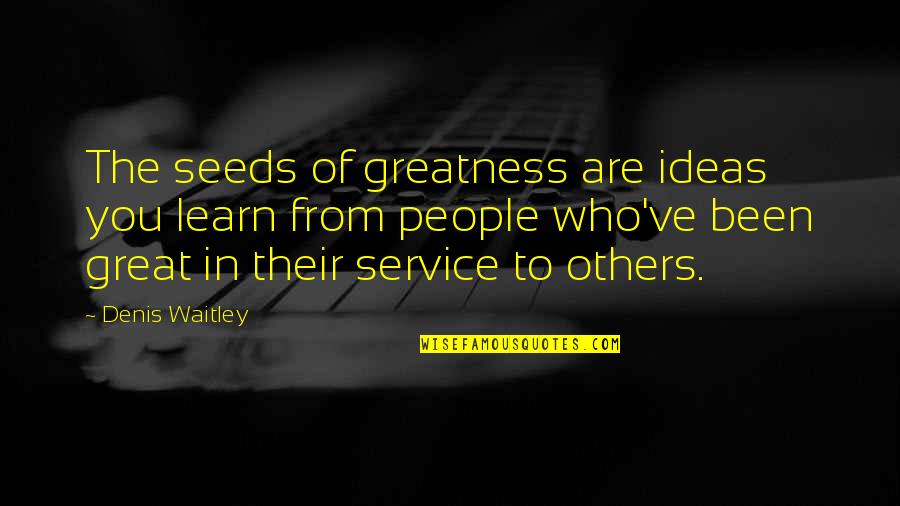 Service For Others Quotes By Denis Waitley: The seeds of greatness are ideas you learn