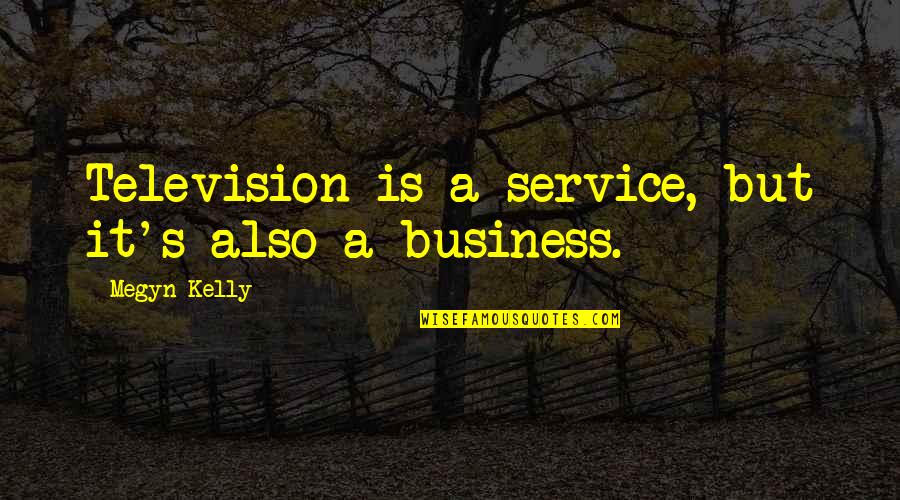 Service In Business Quotes By Megyn Kelly: Television is a service, but it's also a Service In Business Quotes By Megyn Kelly: Television is a service, but it's also a