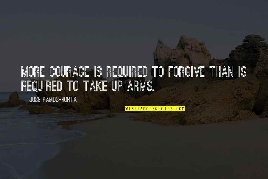 Service Motto Quotes By Jose Ramos-Horta: More courage is required to forgive than is