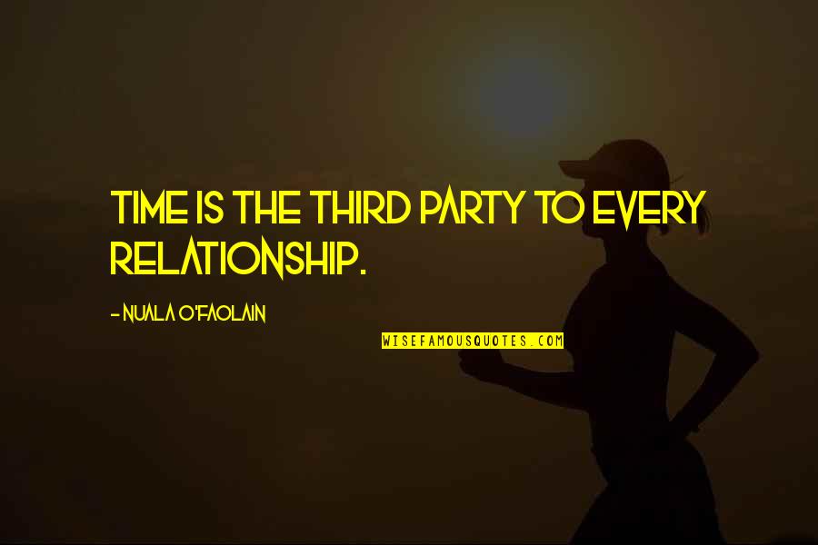 Service Providing Quotes By Nuala O'Faolain: Time is the third party to every relationship.