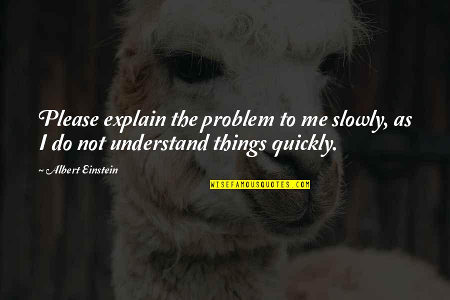 Service To The Nation Quotes By Albert Einstein: Please explain the problem to me slowly, as