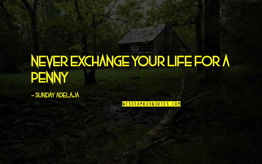 Service Work Quotes By Sunday Adelaja: Never exchange your life for a penny