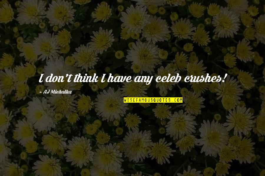 Serving Food To Needy Quotes By AJ Michalka: I don't think I have any celeb crushes! Serving Food To Needy Quotes By AJ Michalka: I don't think I have any celeb crushes!