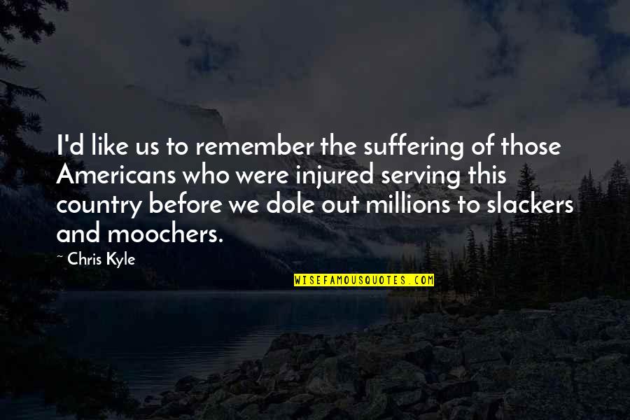 Serving My Country Quotes By Chris Kyle: I'd like us to remember the suffering of