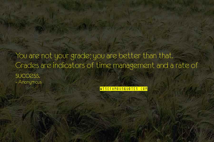 Serving Nation Quotes By Anonymous: You are not your grade; you are better