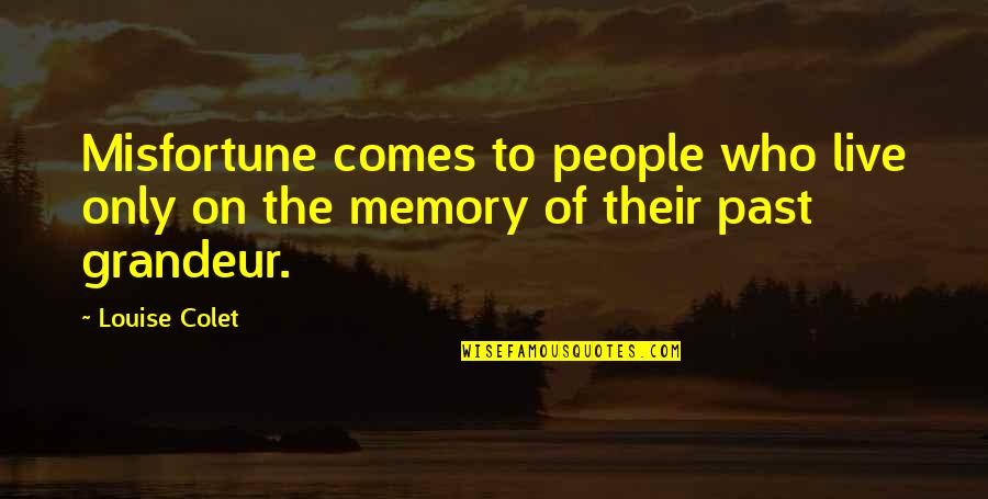 Servitors Quotes By Louise Colet: Misfortune comes to people who live only on