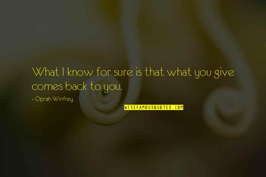 Servtv Quotes By Oprah Winfrey: What I know for sure is that what Servtv Quotes By Oprah Winfrey: What I know for sure is that what