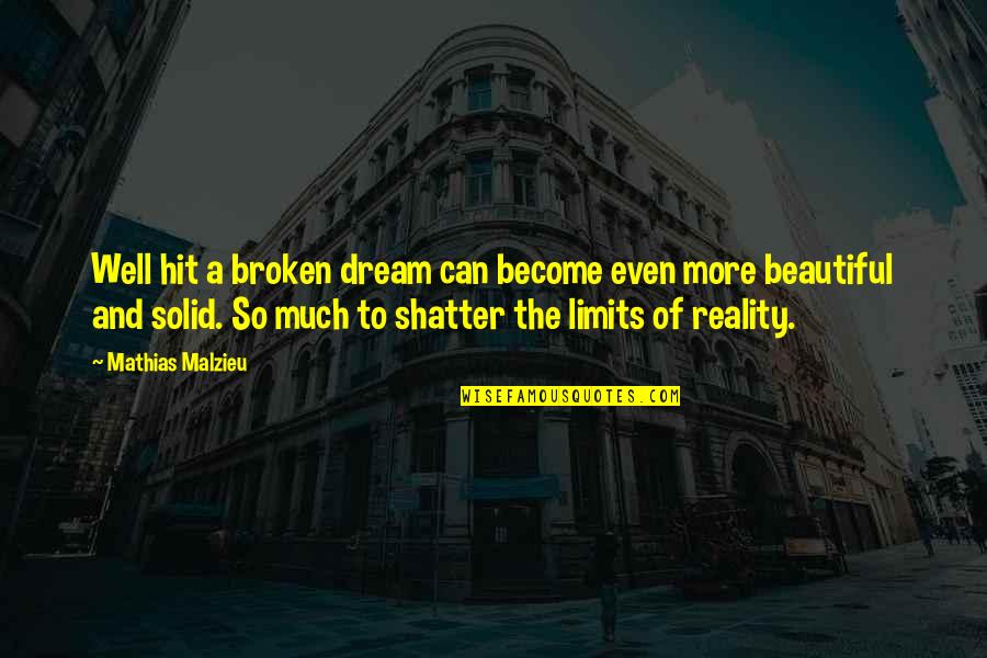 Sesson Rogers Quotes By Mathias Malzieu: Well hit a broken dream can become even Sesson Rogers Quotes By Mathias Malzieu: Well hit a broken dream can become even