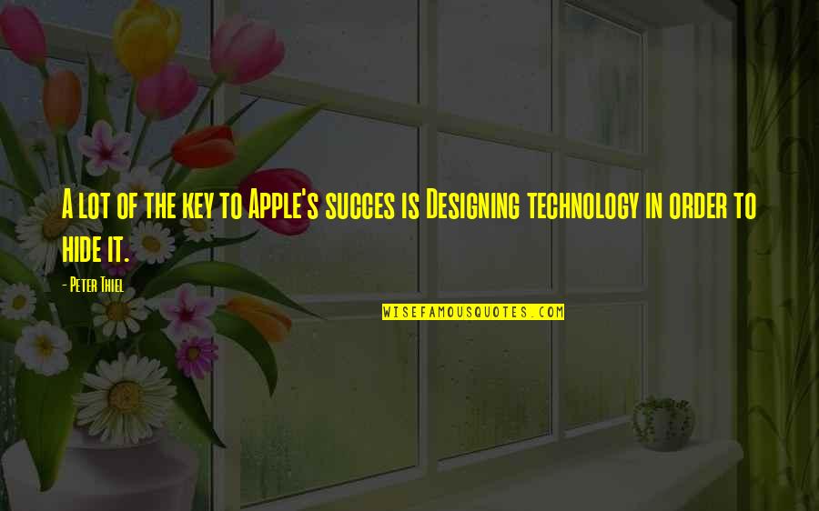Set Her Free Quotes By Peter Thiel: A lot of the key to Apple's succes