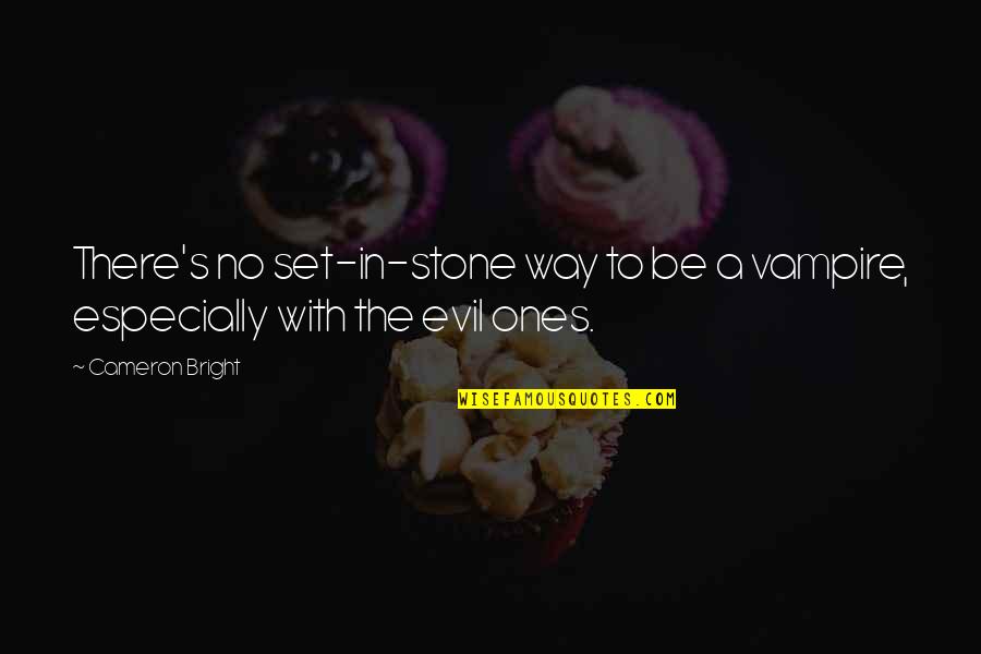 Set In Stone Quotes By Cameron Bright: There's no set-in-stone way to be a vampire,