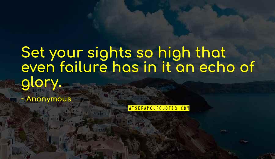 Set Up For Failure Quotes By Anonymous: Set your sights so high that even failure
