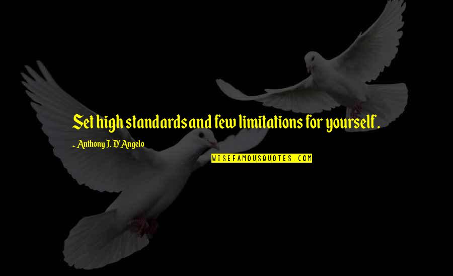 Set Your Standards High Quotes By Anthony J. D'Angelo: Set high standards and few limitations for yourself.