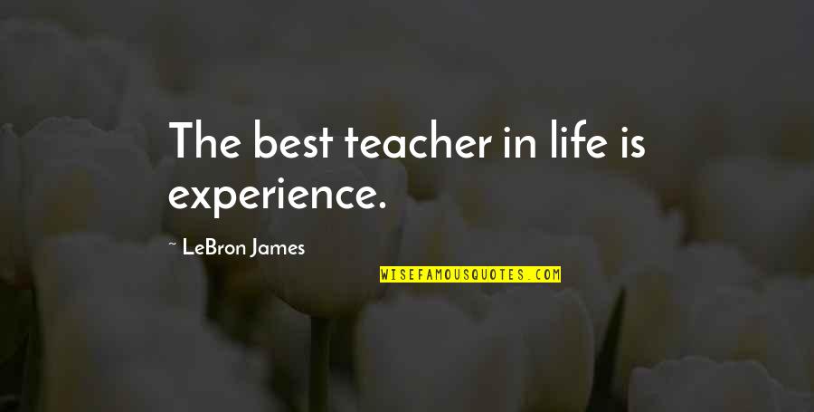 Set Your Standards High Quotes By LeBron James: The best teacher in life is experience.