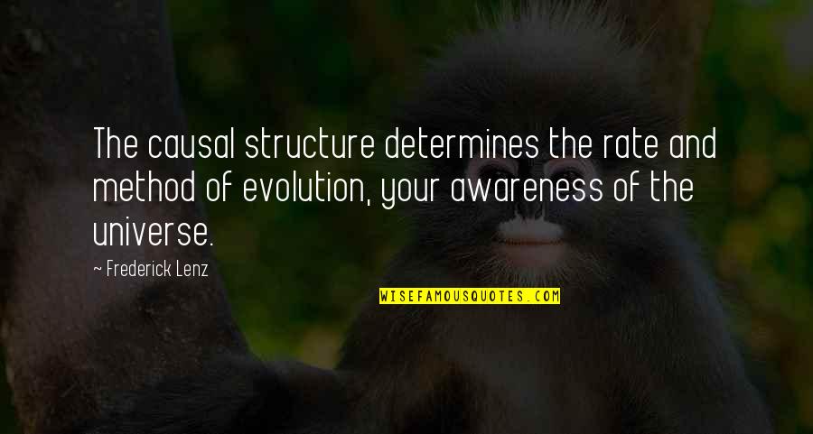 Setangkai Quotes By Frederick Lenz: The causal structure determines the rate and method