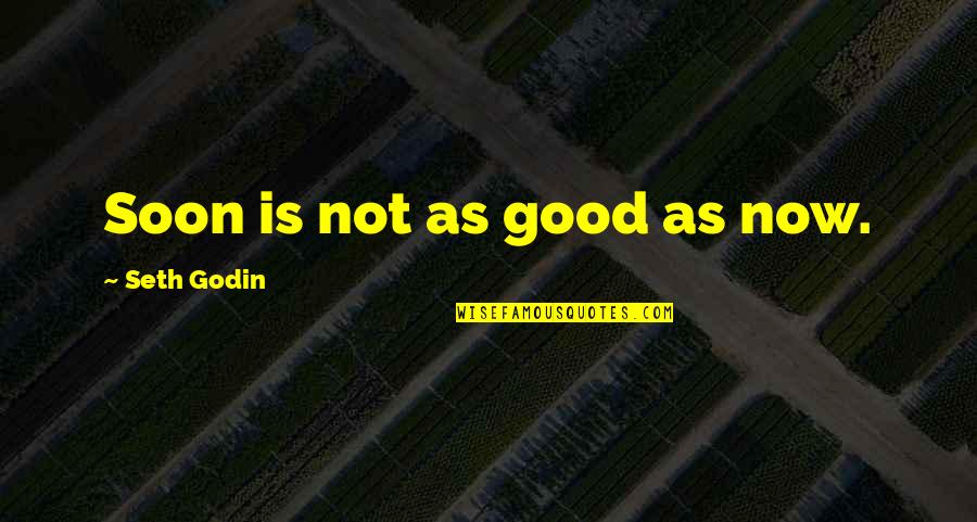 Seth Godin Inspirational Quotes By Seth Godin: Soon is not as good as now. Seth Godin Inspirational Quotes By Seth Godin: Soon is not as good as now.