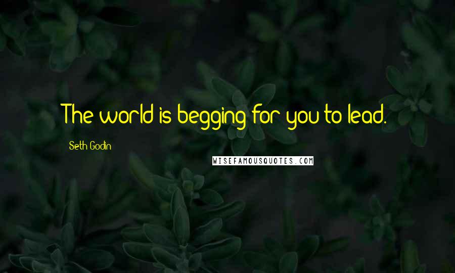 Seth Godin quotes: The world is begging for you to lead.