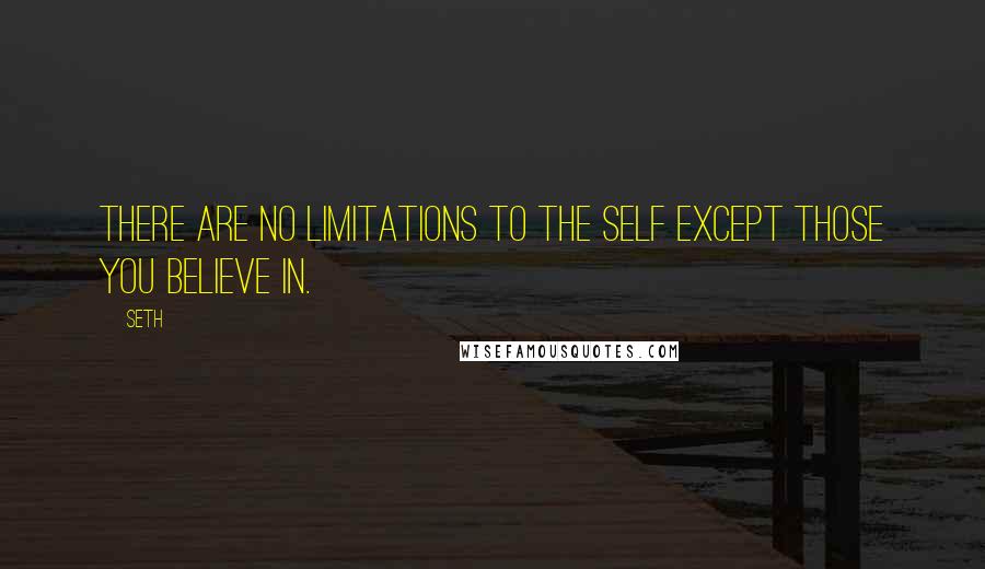 Seth quotes: There are no limitations to the self except those you believe in.