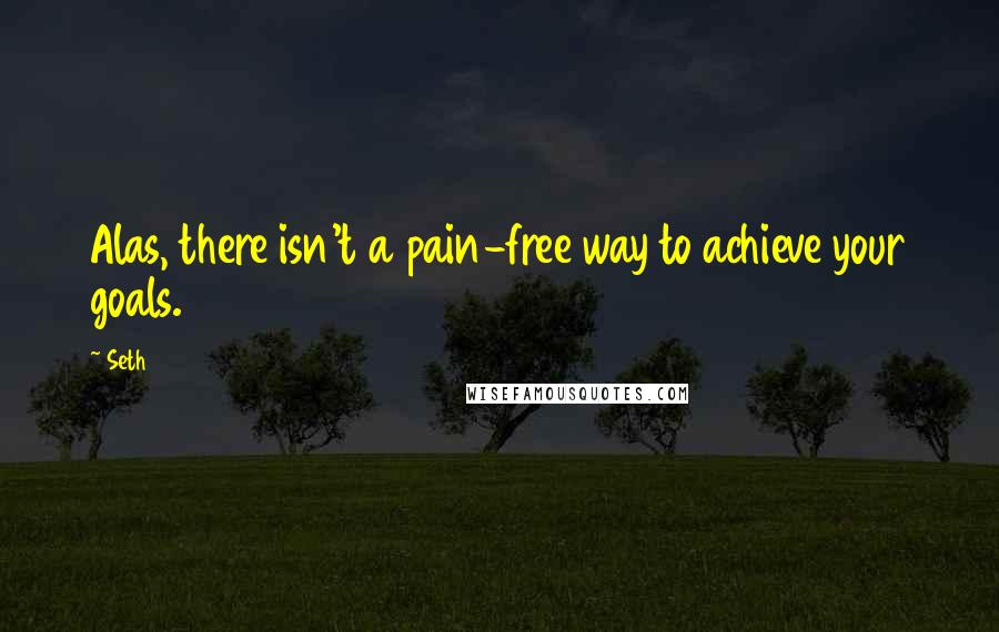 Seth quotes: Alas, there isn't a pain-free way to achieve your goals.