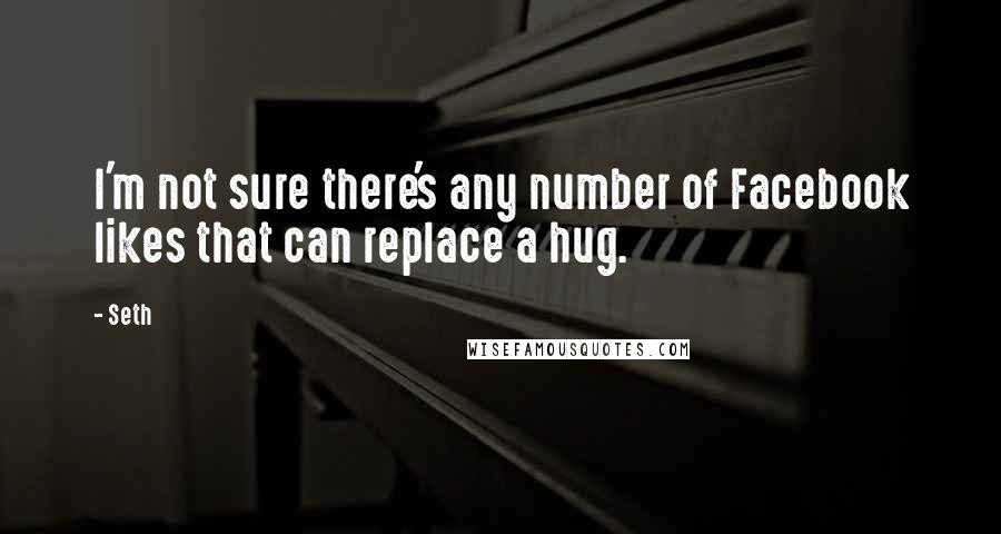 Seth quotes: I'm not sure there's any number of Facebook likes that can replace a hug.