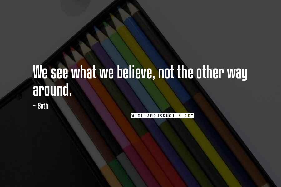 Seth quotes: We see what we believe, not the other way around.