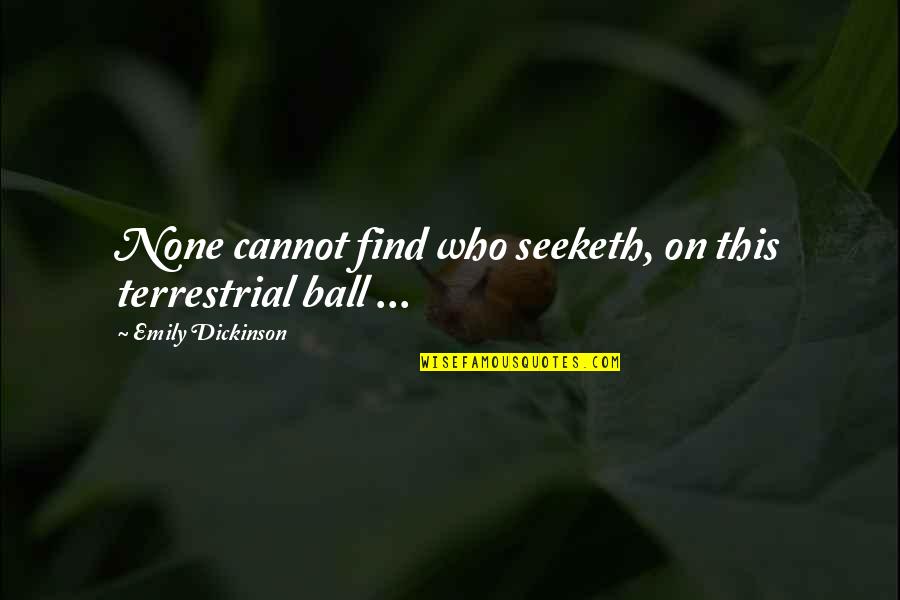 Sethekk Halls Quotes By Emily Dickinson: None cannot find who seeketh, on this terrestrial