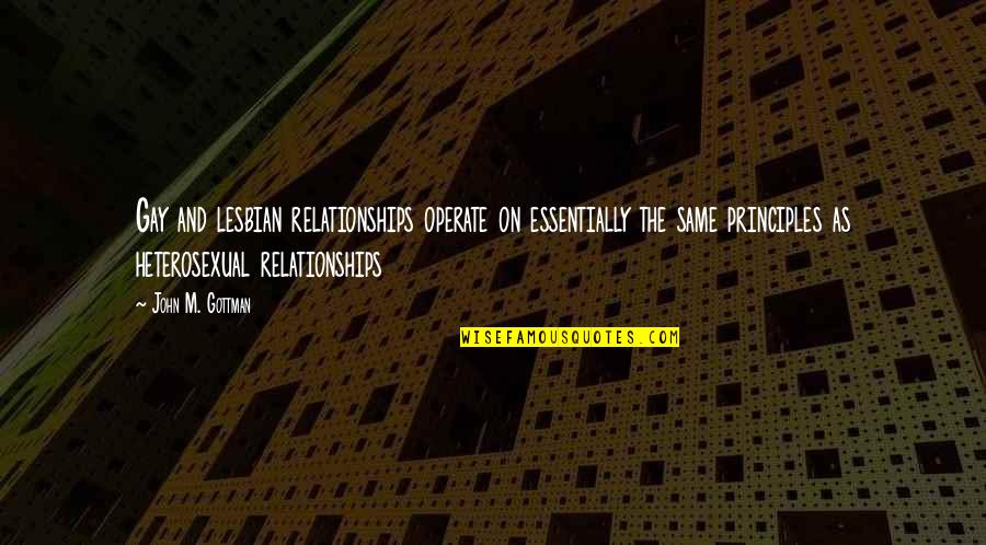 Setien Quique Quotes By John M. Gottman: Gay and lesbian relationships operate on essentially the Setien Quique Quotes By John M. Gottman: Gay and lesbian relationships operate on essentially the