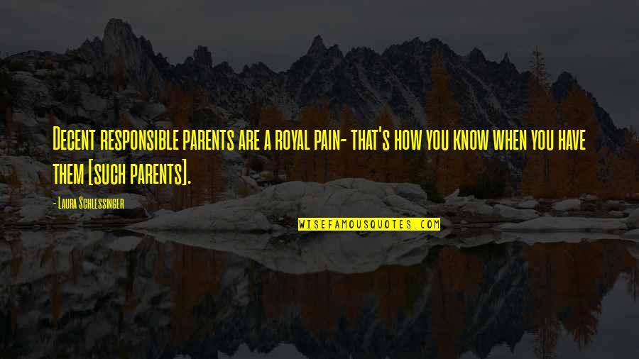 Setswana Love Quotes By Laura Schlessinger: Decent responsible parents are a royal pain- that's