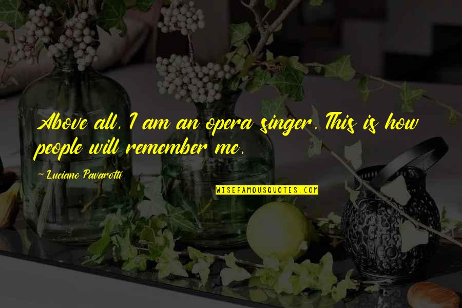 Settees Quotes By Luciano Pavarotti: Above all, I am an opera singer. This Settees Quotes By Luciano Pavarotti: Above all, I am an opera singer. This
