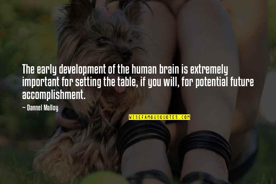 Setting A Table Quotes By Dannel Malloy: The early development of the human brain is