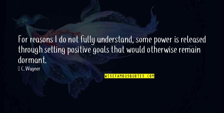 Setting Goal Quotes By C. Wagner: For reasons I do not fully understand, some